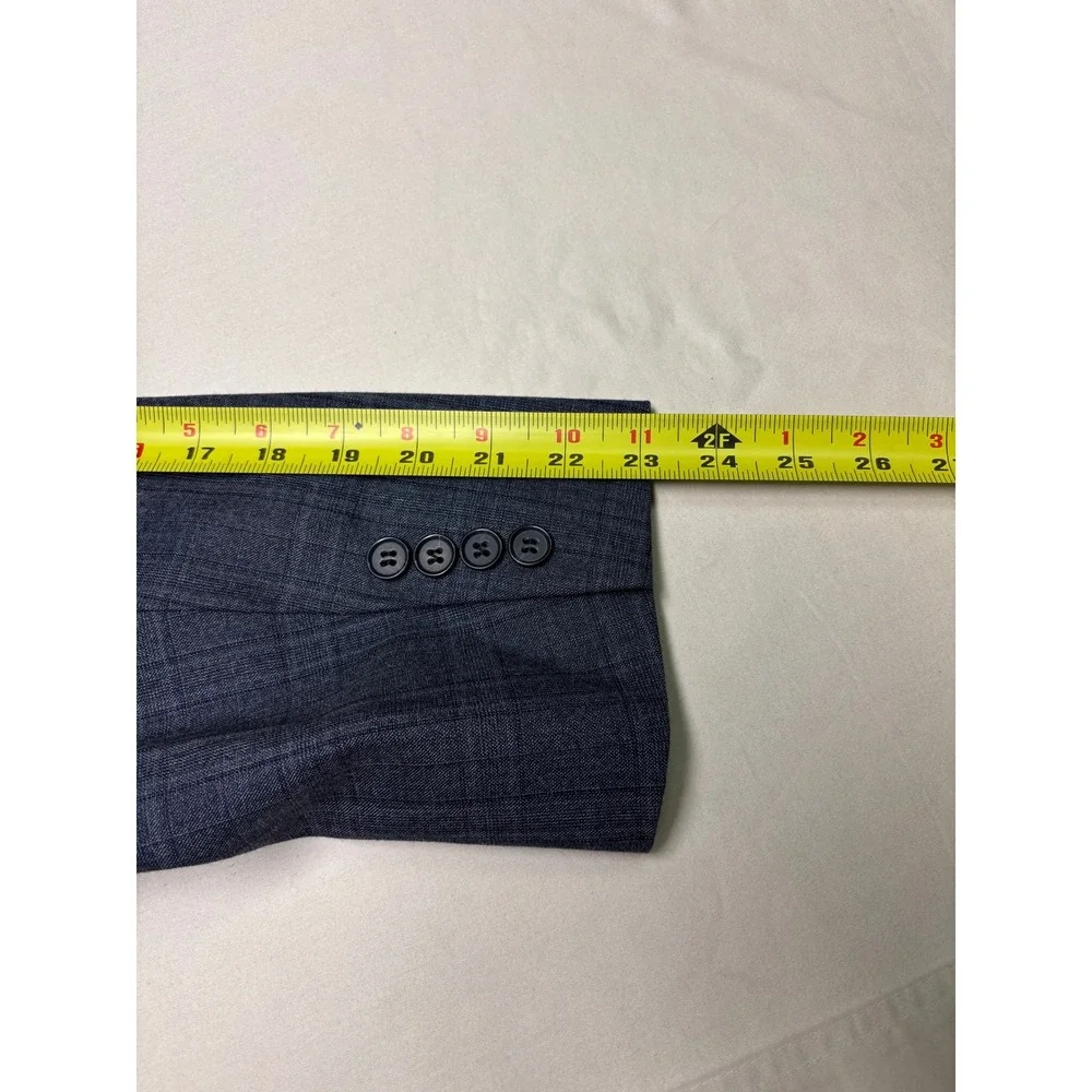 Brooks Brothers 1818 Regent Blue Glen‎ Plaid Wool Blazer Sport 44R Mens Made USA